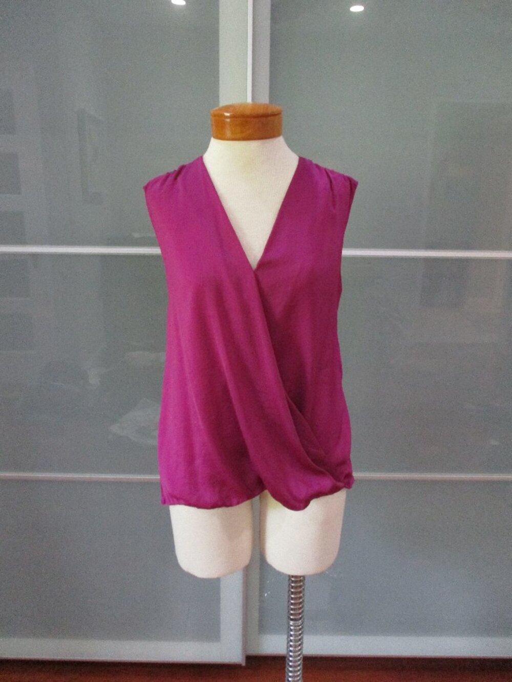 Vince Faux Wrap Sleeveless Blouse
